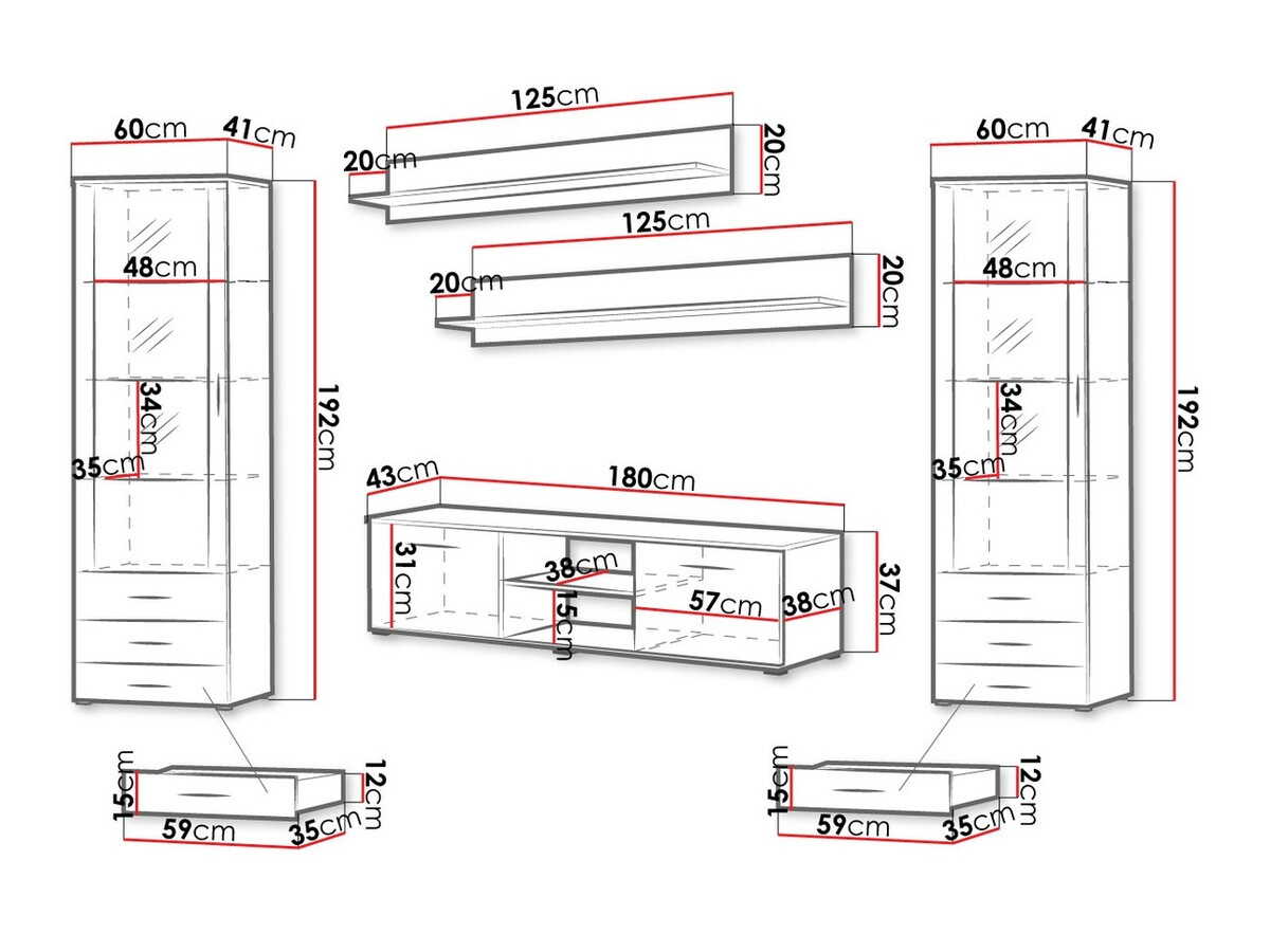Dnevni prostor Tornola 109 (Črna + Sijaj črna)