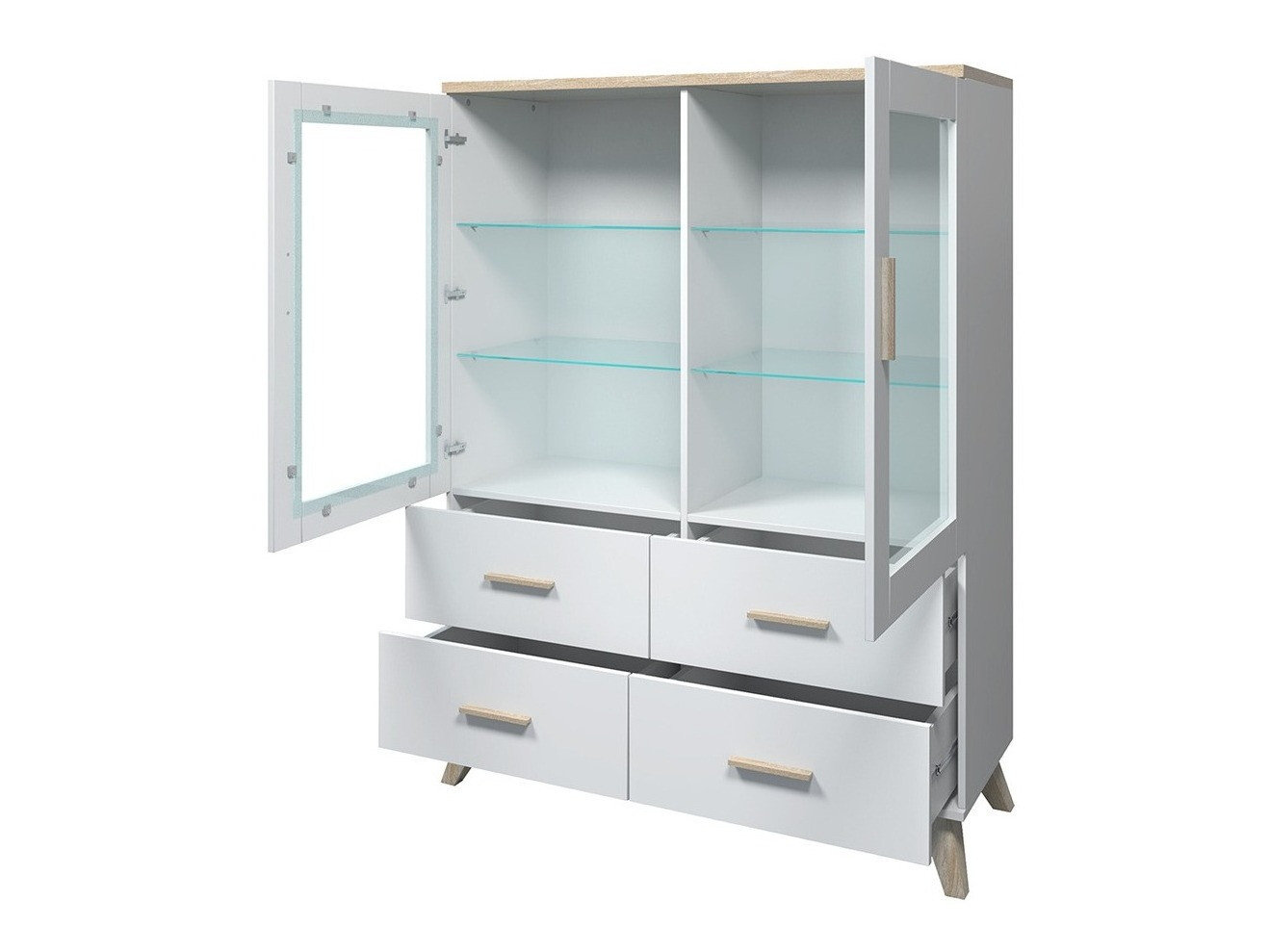 Komplet za dnevno sobo Larfloi 112 (Wotan hrast + Črna)