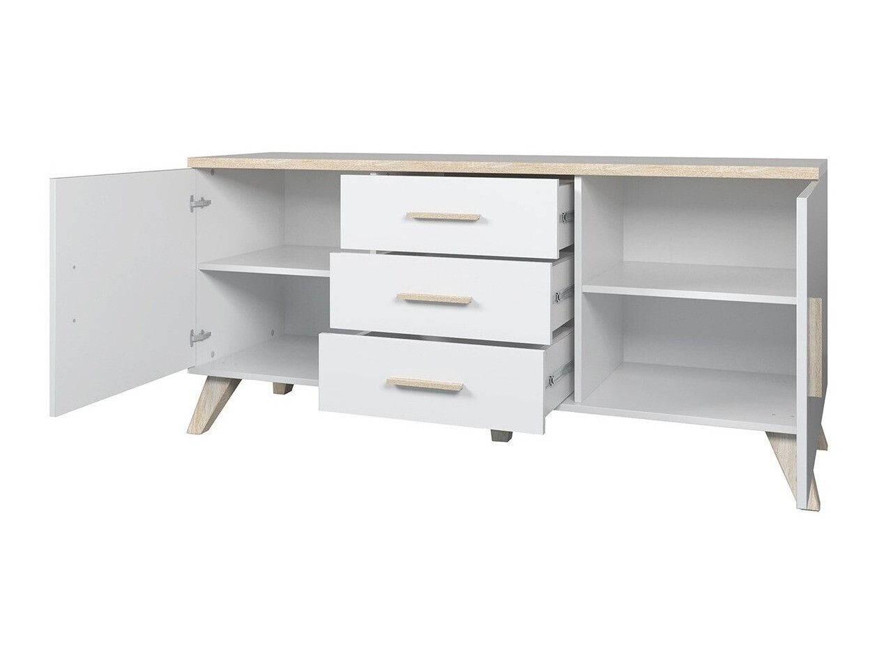 Komplet za dnevno sobo Larfloi 112 (Wotan hrast + Črna)