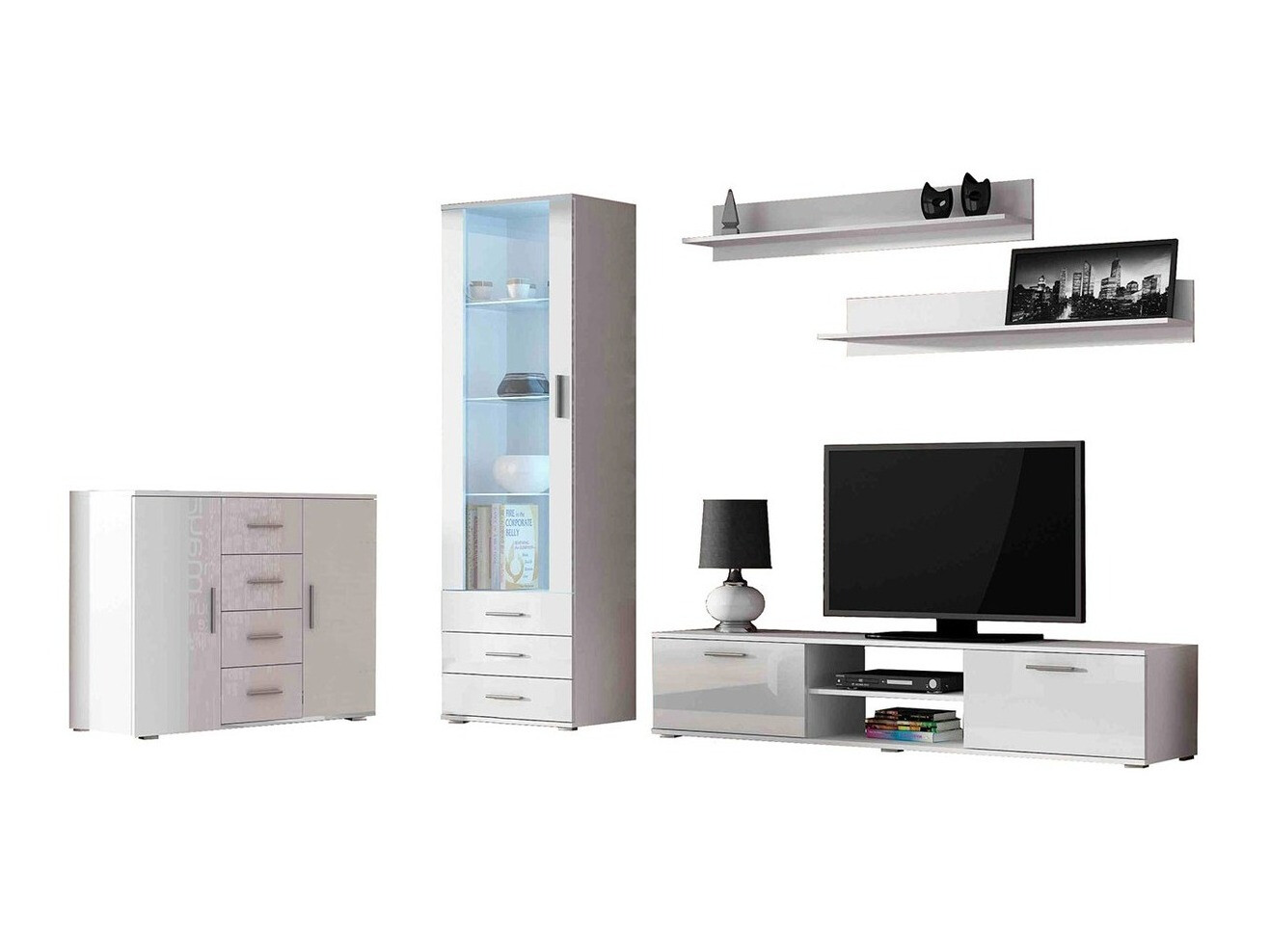 Dnevni prostor Tornola 108 (Bela + Sijaj bela)