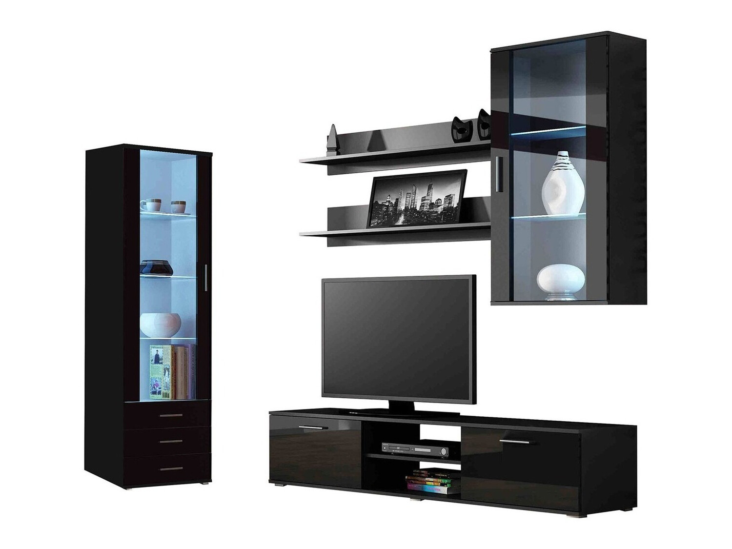 Dnevni prostor Tornola 114 (Črna + Sijaj črna)