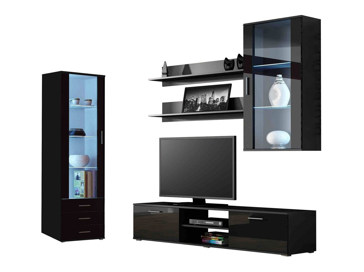 Dnevni prostor Tornola 114 (Črna + Sijaj črna)