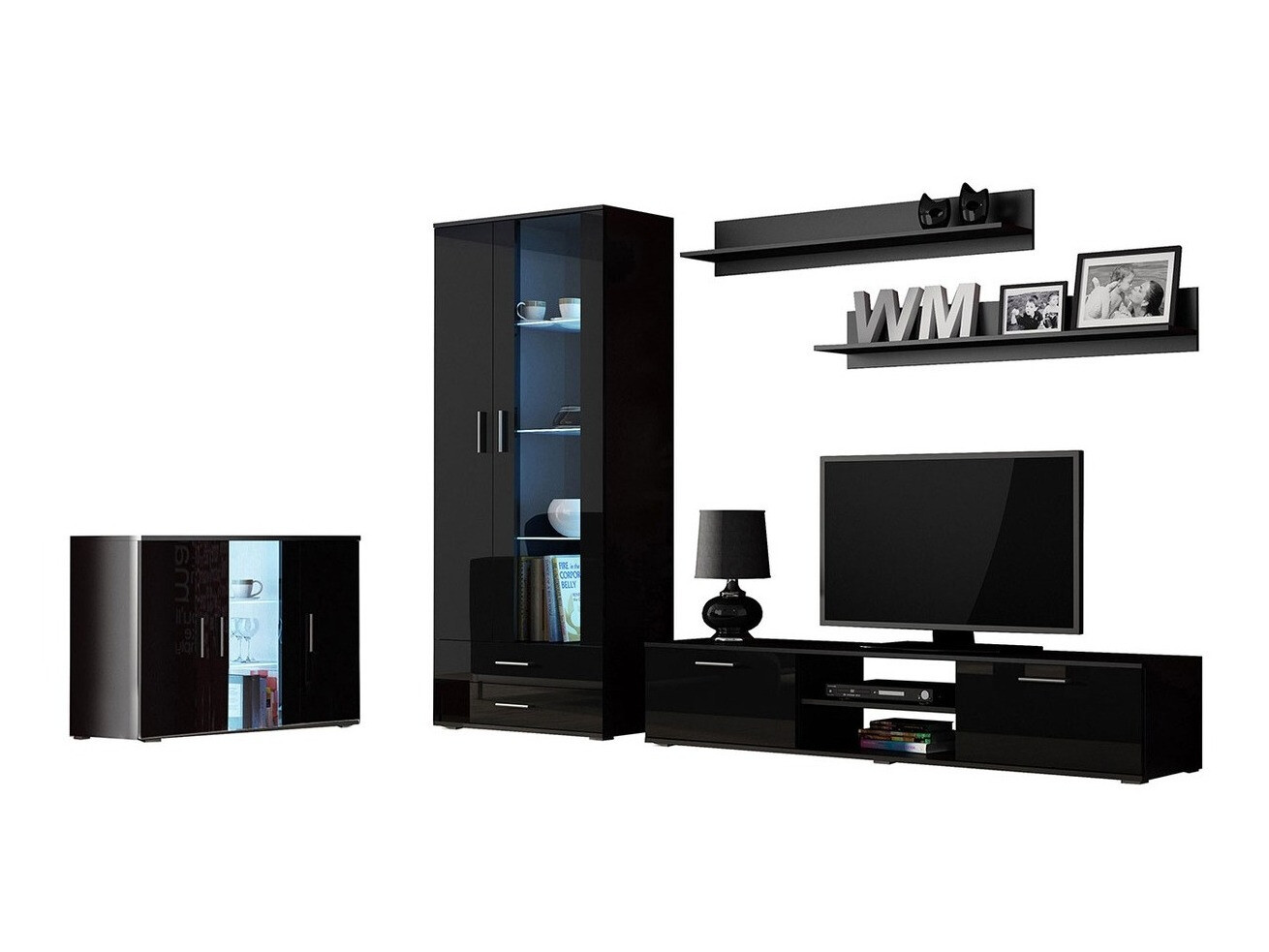 Dnevni prostor Tornola 116 (Črna + Sijaj črna)