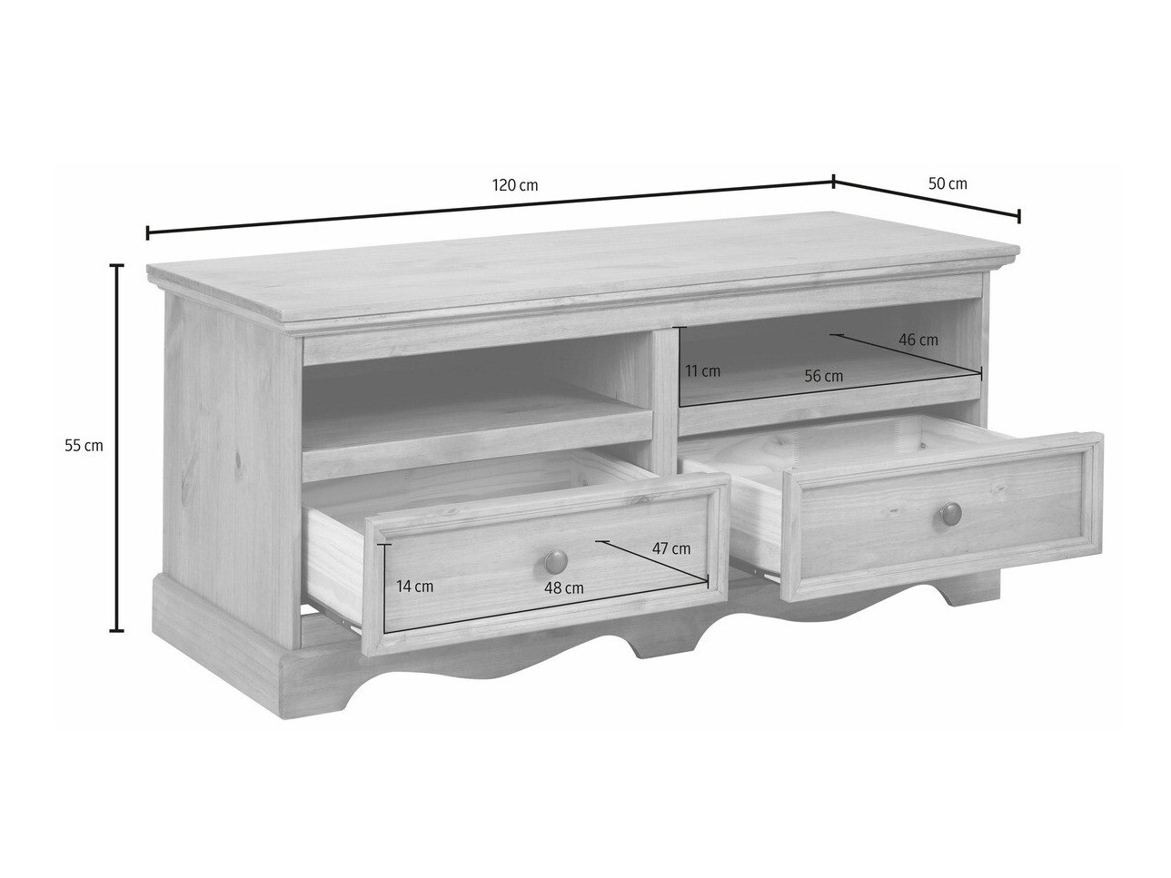 TV-omarica Fentivo 102 (Bela + Medeni hrast)