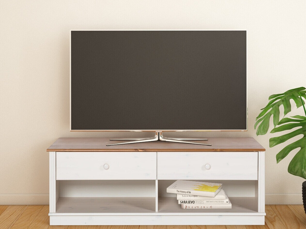 TV-omarica Saltoro 101 (Bela + Medeni hrast)