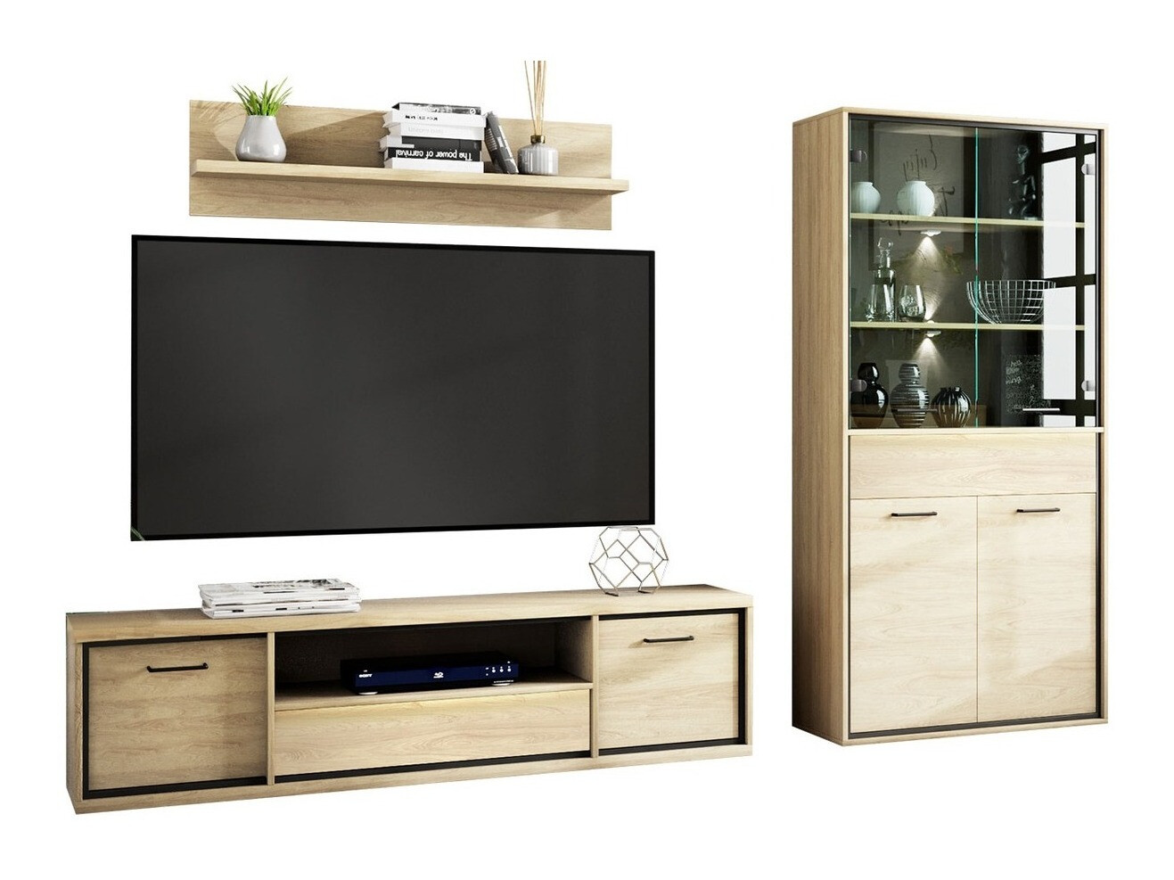 Komplet za dnevno sobo Etrmoni 119 (Svetel les + Hrast)