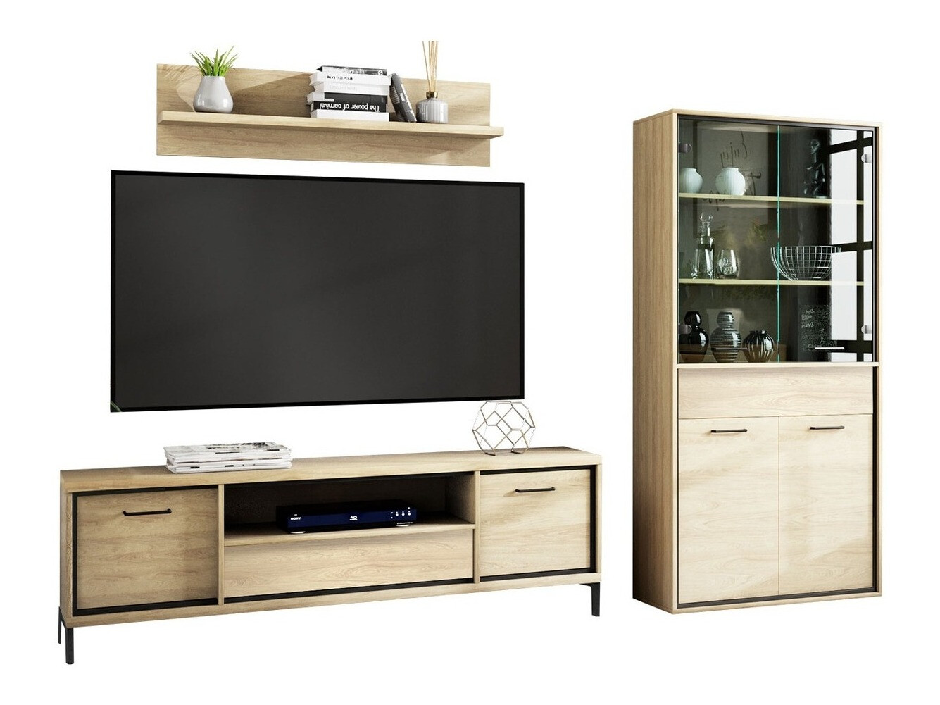 Komplet za dnevno sobo Etrmoni 119 (Svetel les + Hrast)