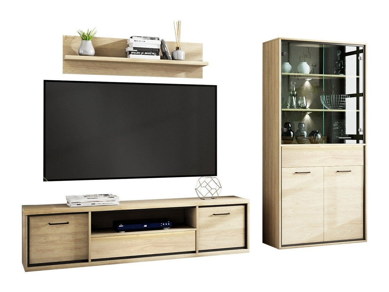 Komplet za dnevno sobo Etrmoni 119 (Svetel les + Hrast)