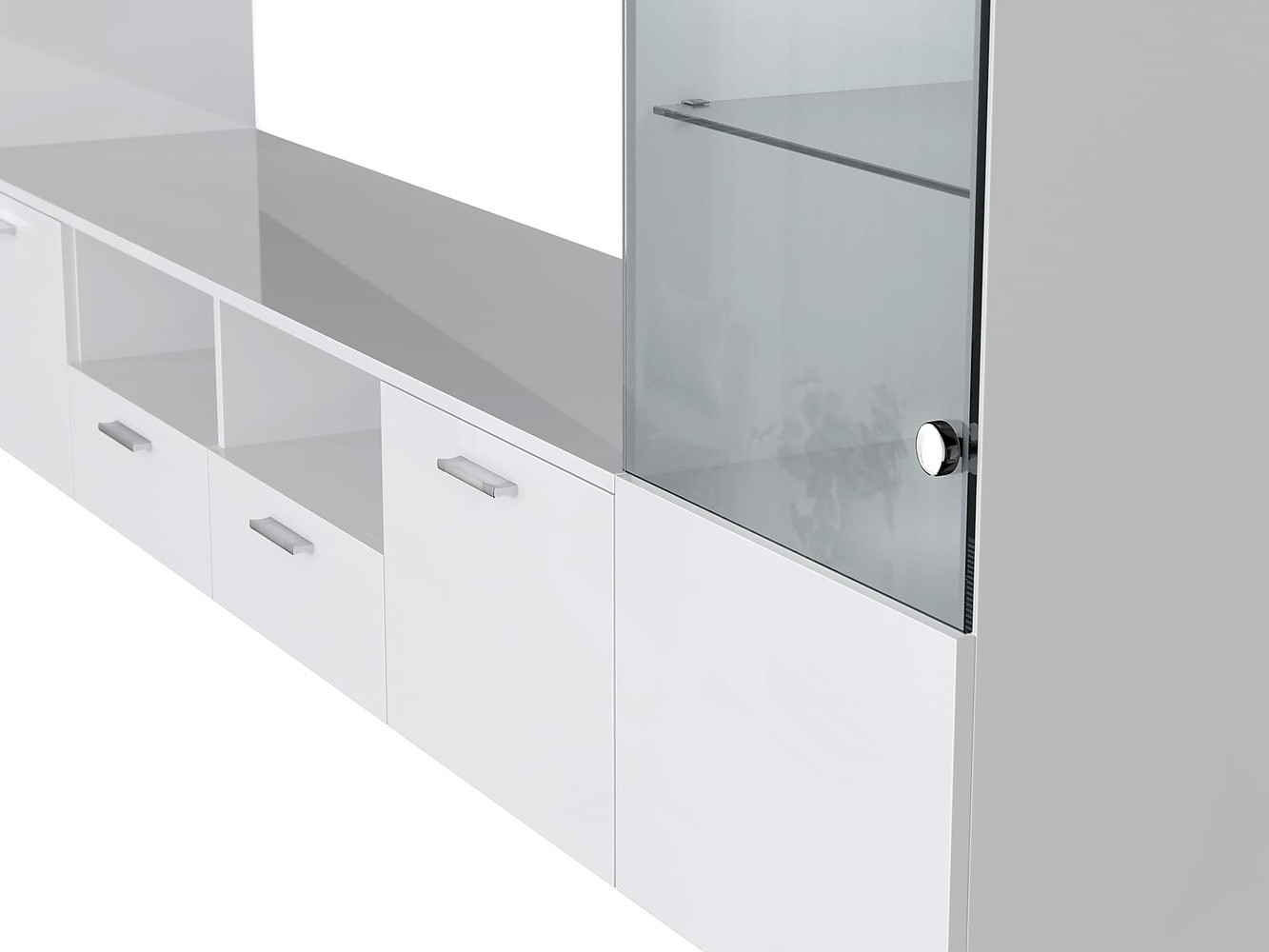 Komplet za dnevno sobo Springfield 274 (Bela + Sijaj bela)