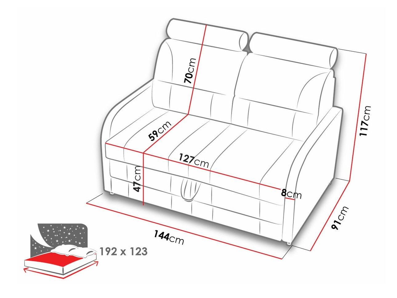 Raztegljiv kavč Kingsport 109