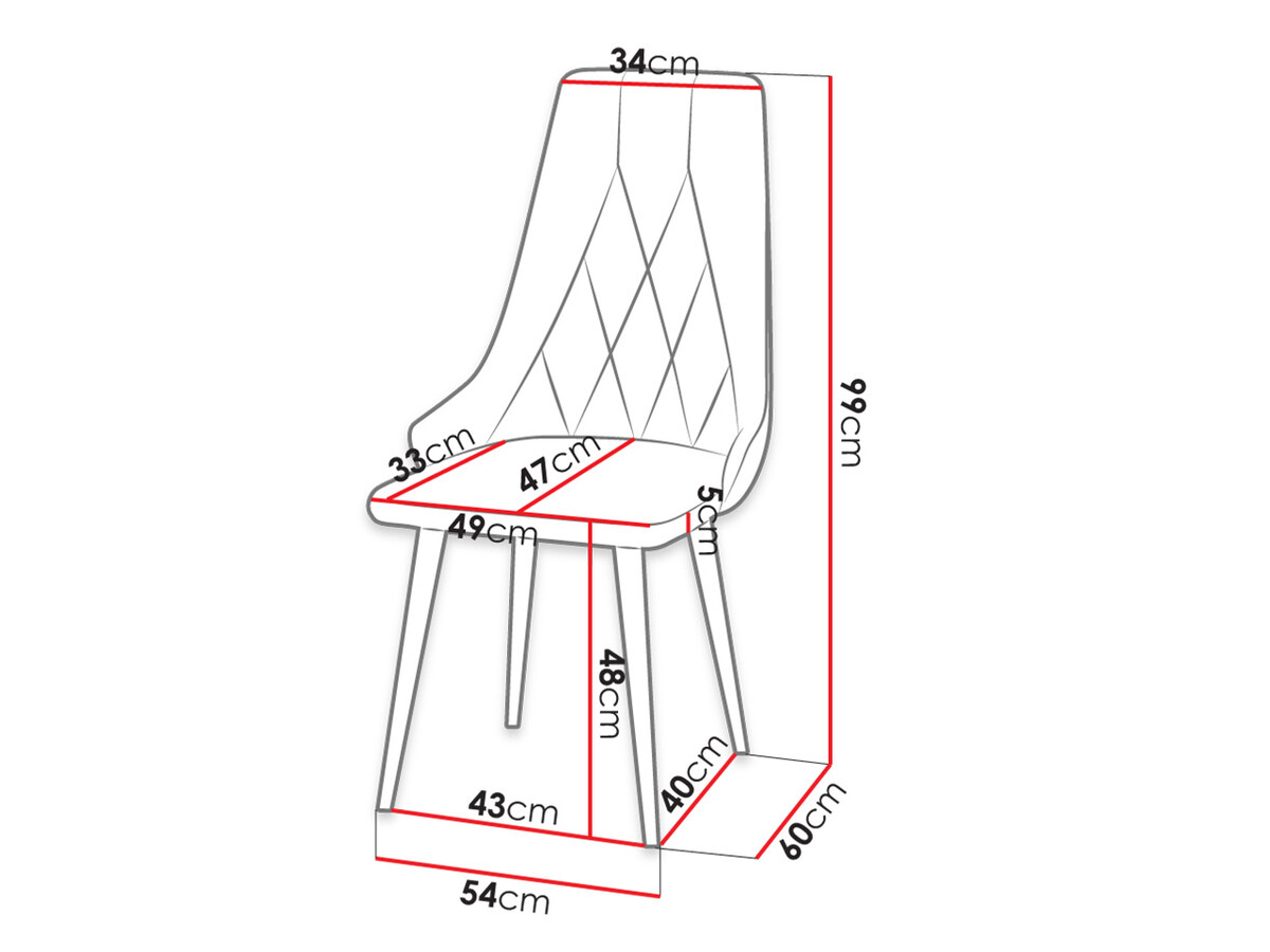 Stol Racine 112 (Črna + Magic Velvet 2219)
