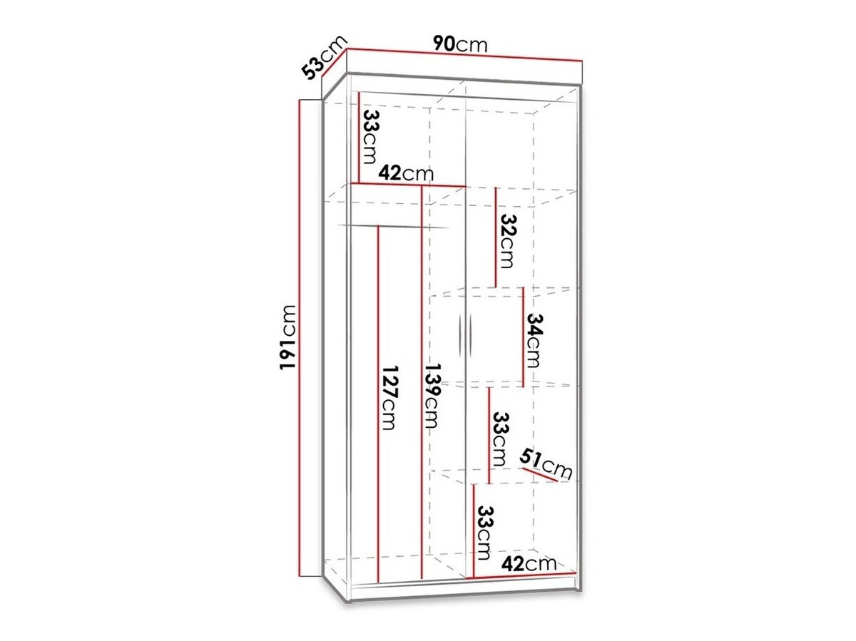 Garderobna omara Novduni 100 (Bela)