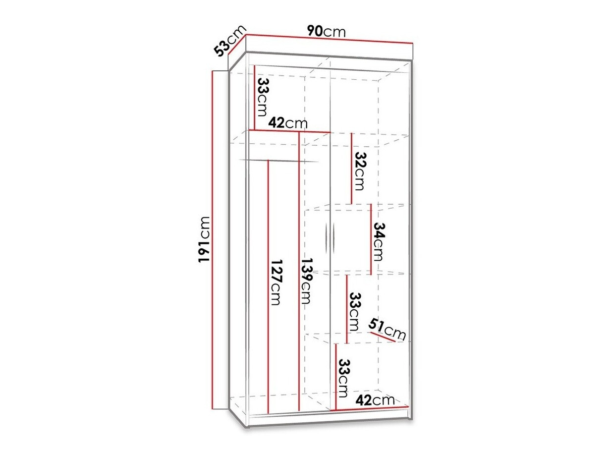 Garderobna omara Novduni 100 (Sonoma hrast)