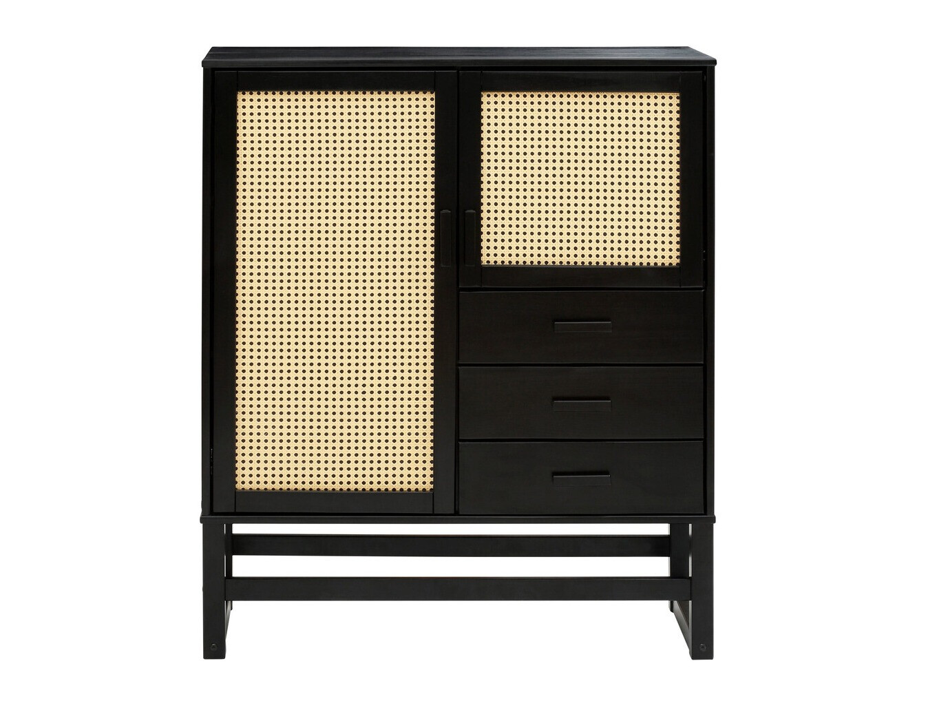 Komoda Nucalu 104 (Črna + Svetlo rjava)