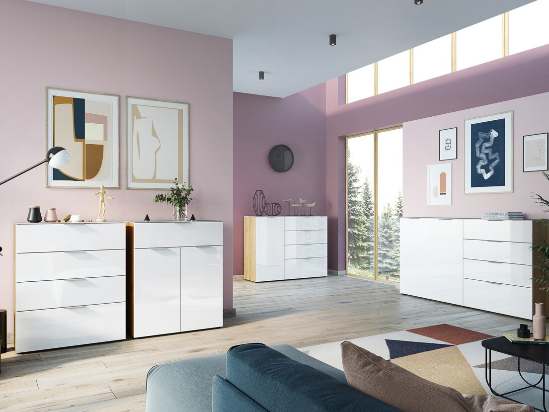 Komoda Sacramento 302 (Bela + Navarra hrast)