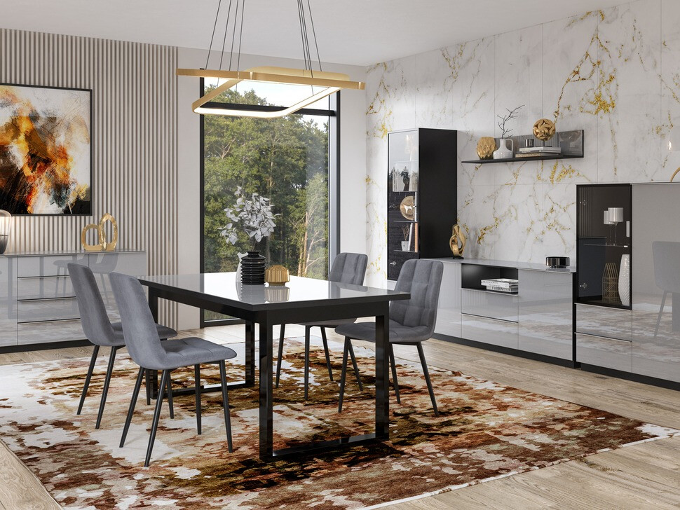 Miza Fervese 120 (Črna + Sijaj siva)