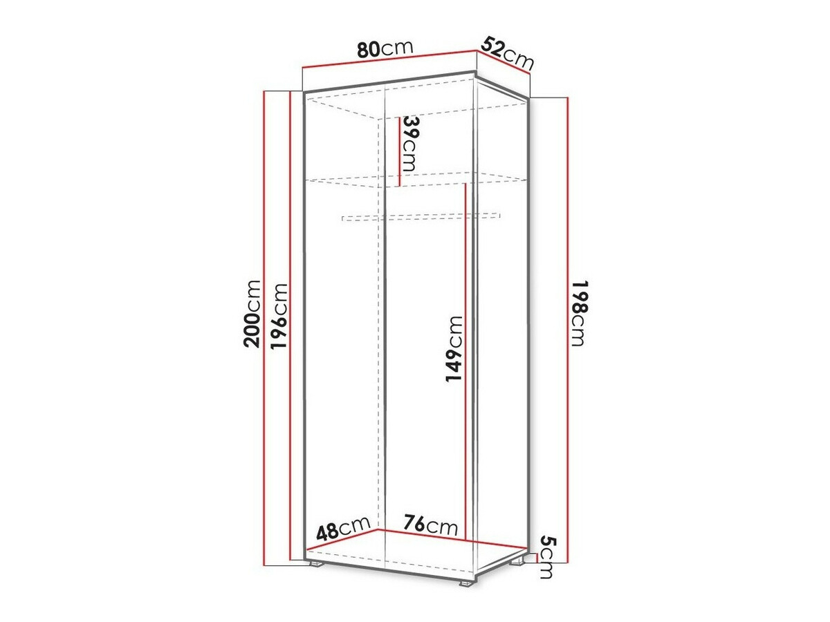 Garderobna omara Tivdalu 125 (Zlati hrast)