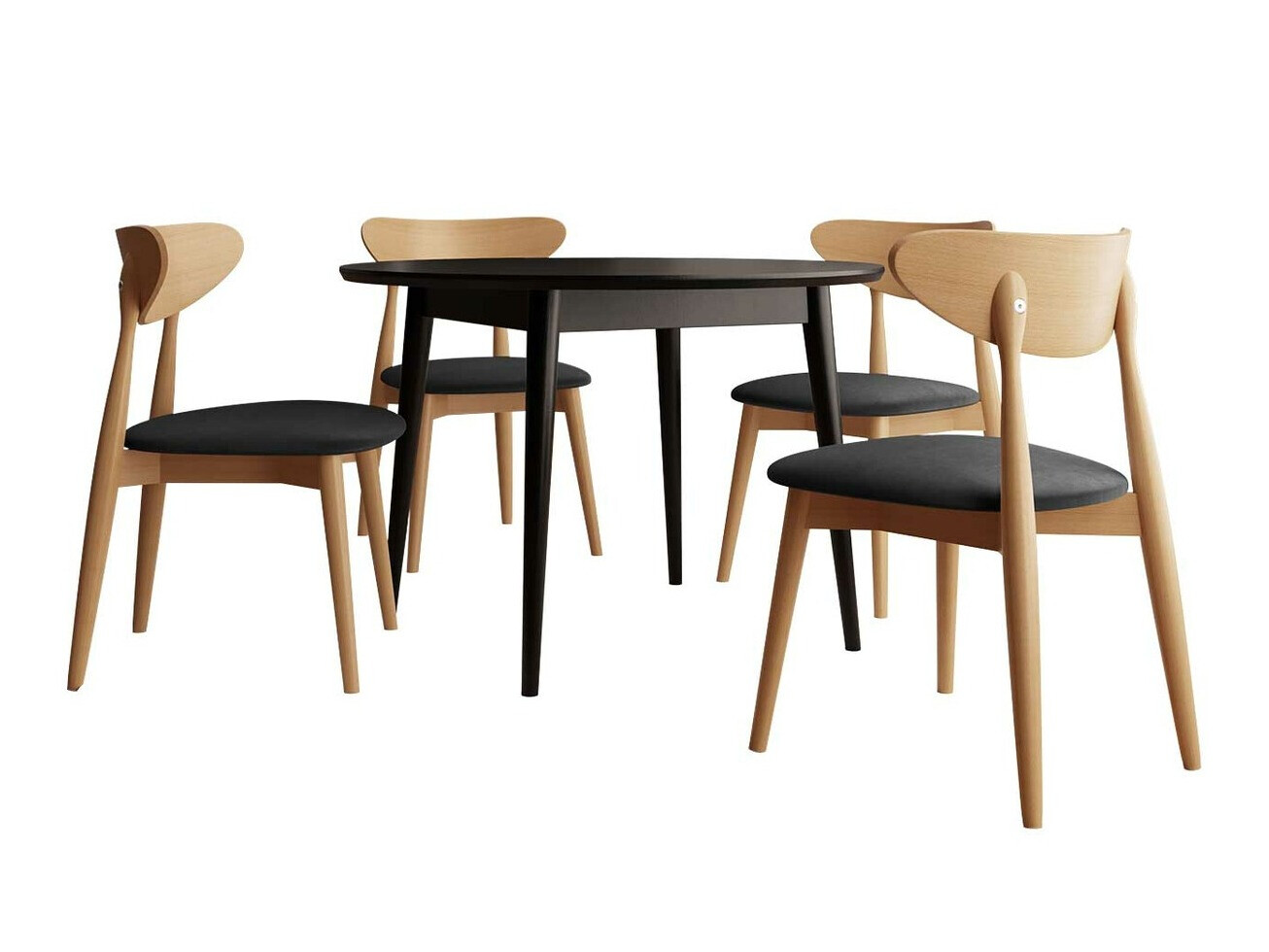 Jedilniški komplet Racine 134 (Črna)