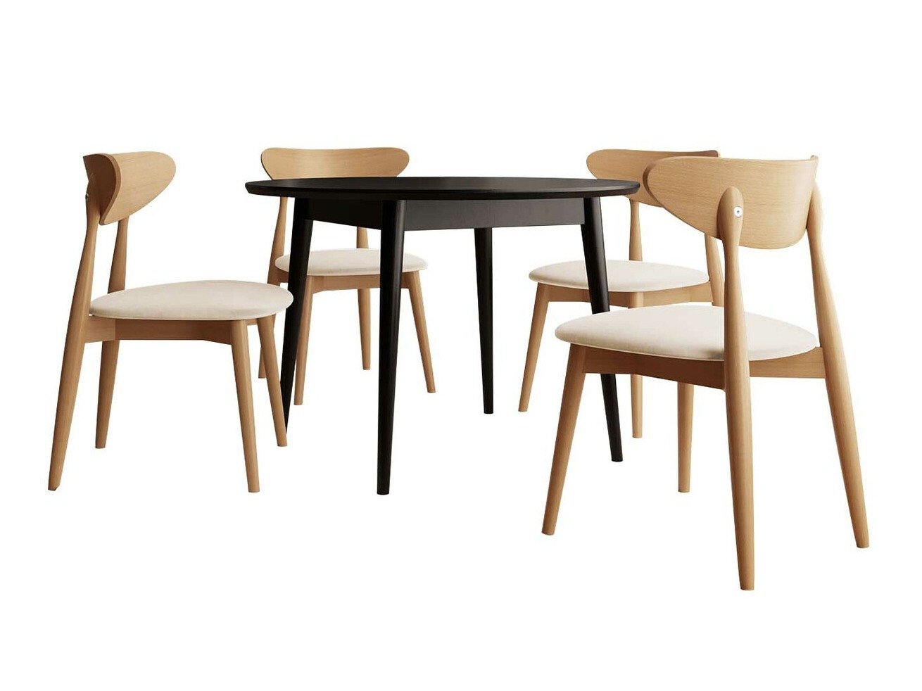 Jedilniški komplet Racine 134 (Črna)