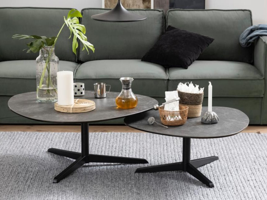 Klubska mizica Norsica 293 (Temno siva + Črna)