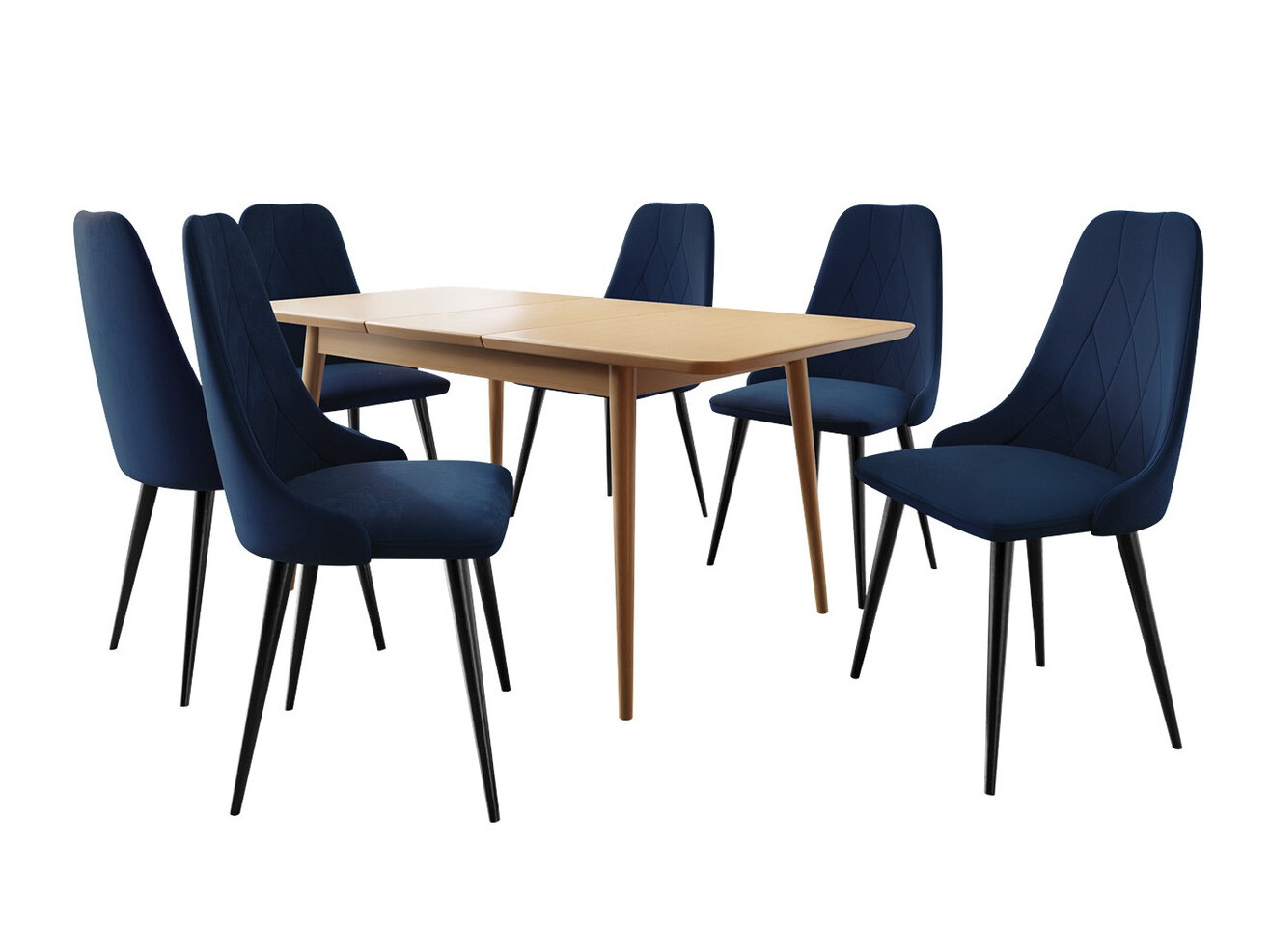 Jedilniški komplet Racine 125 (Črna + Magic Velvet 2216)