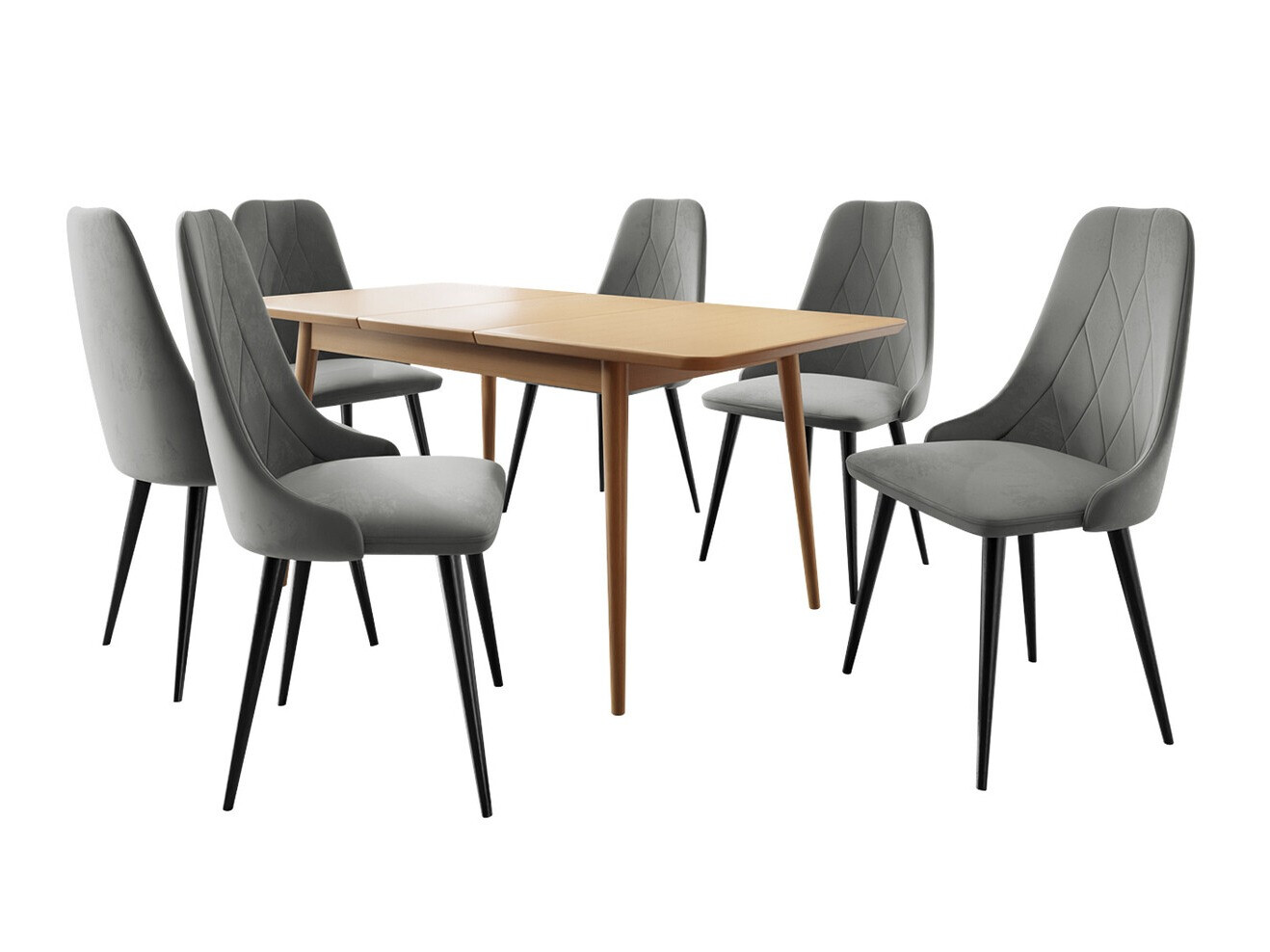 Jedilniški komplet Racine 125 (Črna + Magic Velvet 2217)