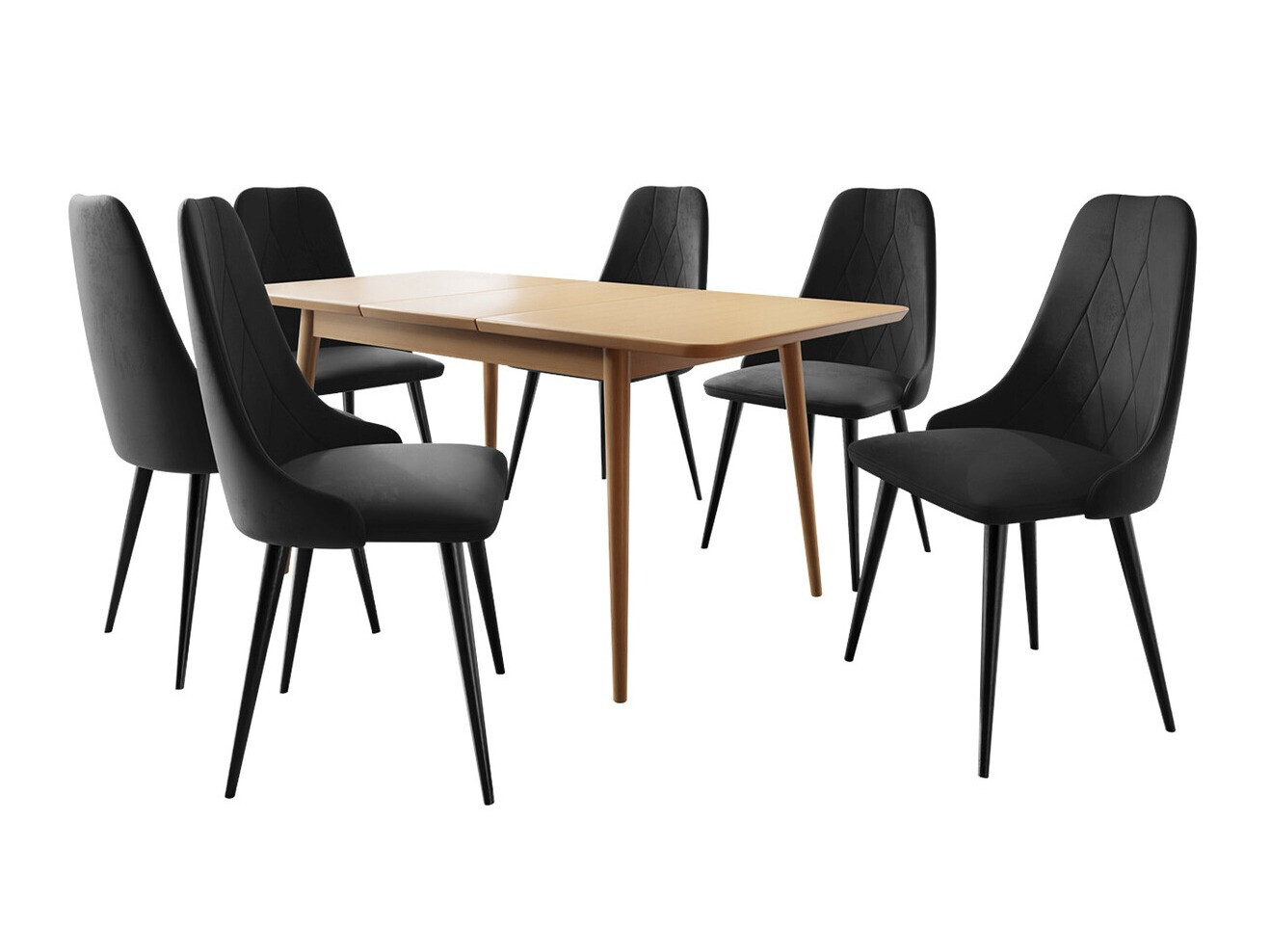 Jedilniški komplet Racine 125 (Črna + Magic Velvet 2219)