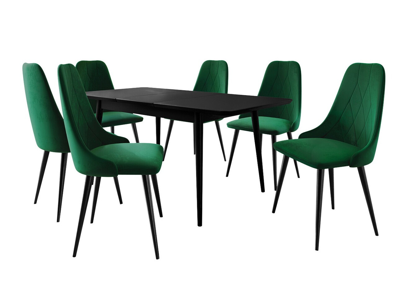 Jedilniški komplet Racine 125 (Črna + Magic Velvet 2225)