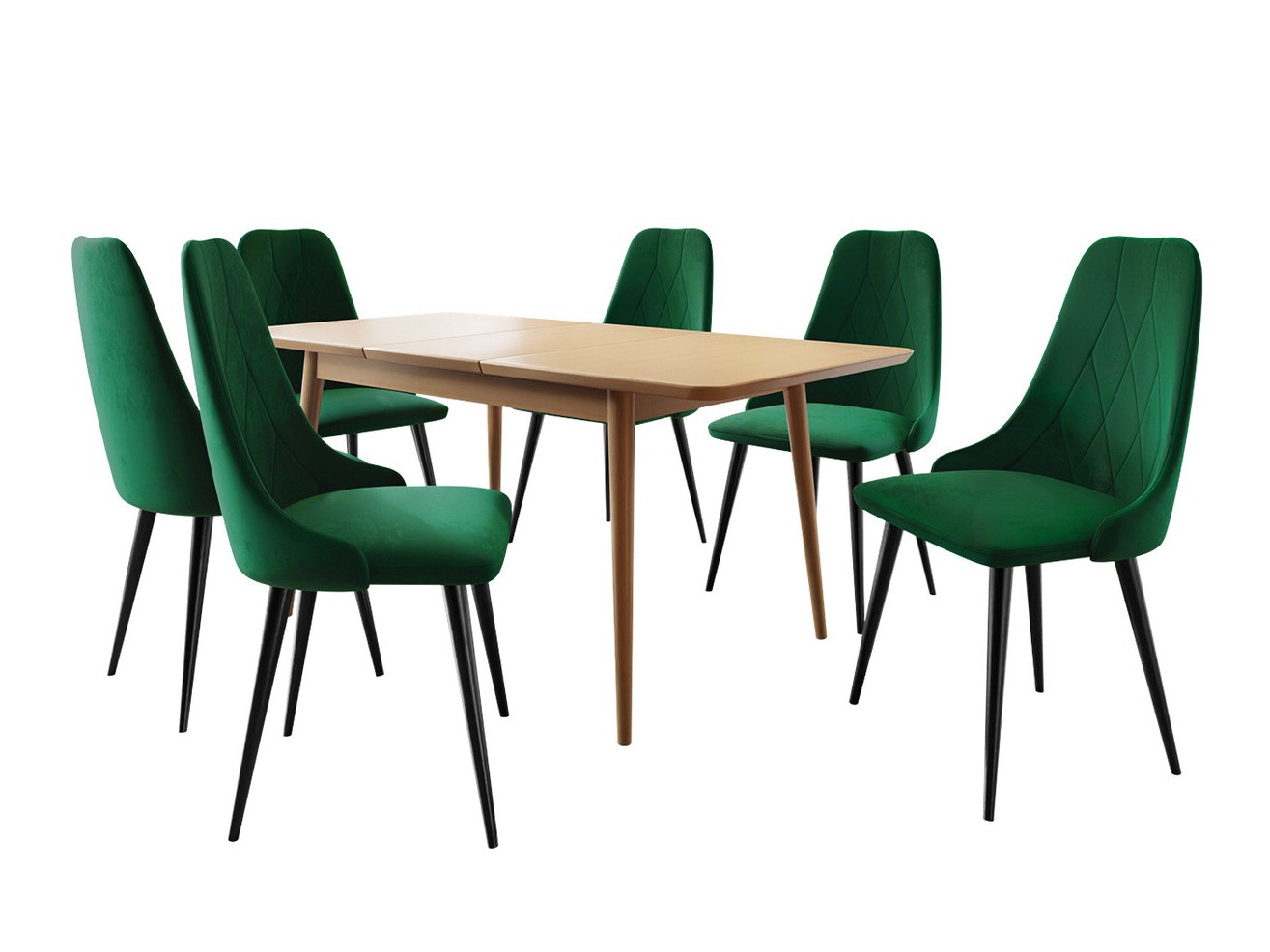 Jedilniški komplet Racine 125 (Črna + Magic Velvet 2225)