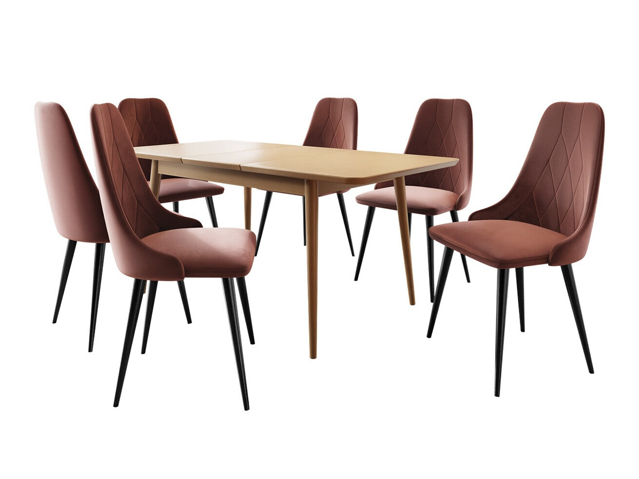 Jedilniški komplet Racine 125 (Črna + Magic Velvet 2258)