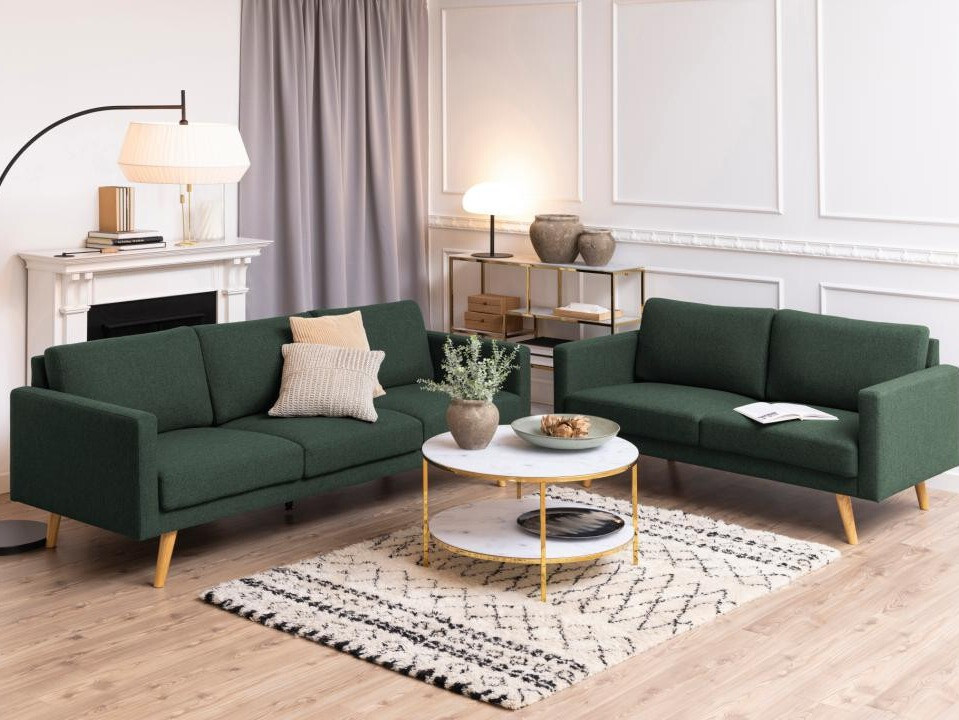 Klubska mizica Norsica 554 (Zlata + Beli marmor)