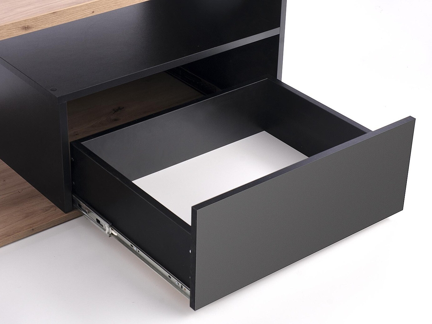 Klubska mizica Houston 954 (Wotan hrast + Črna)