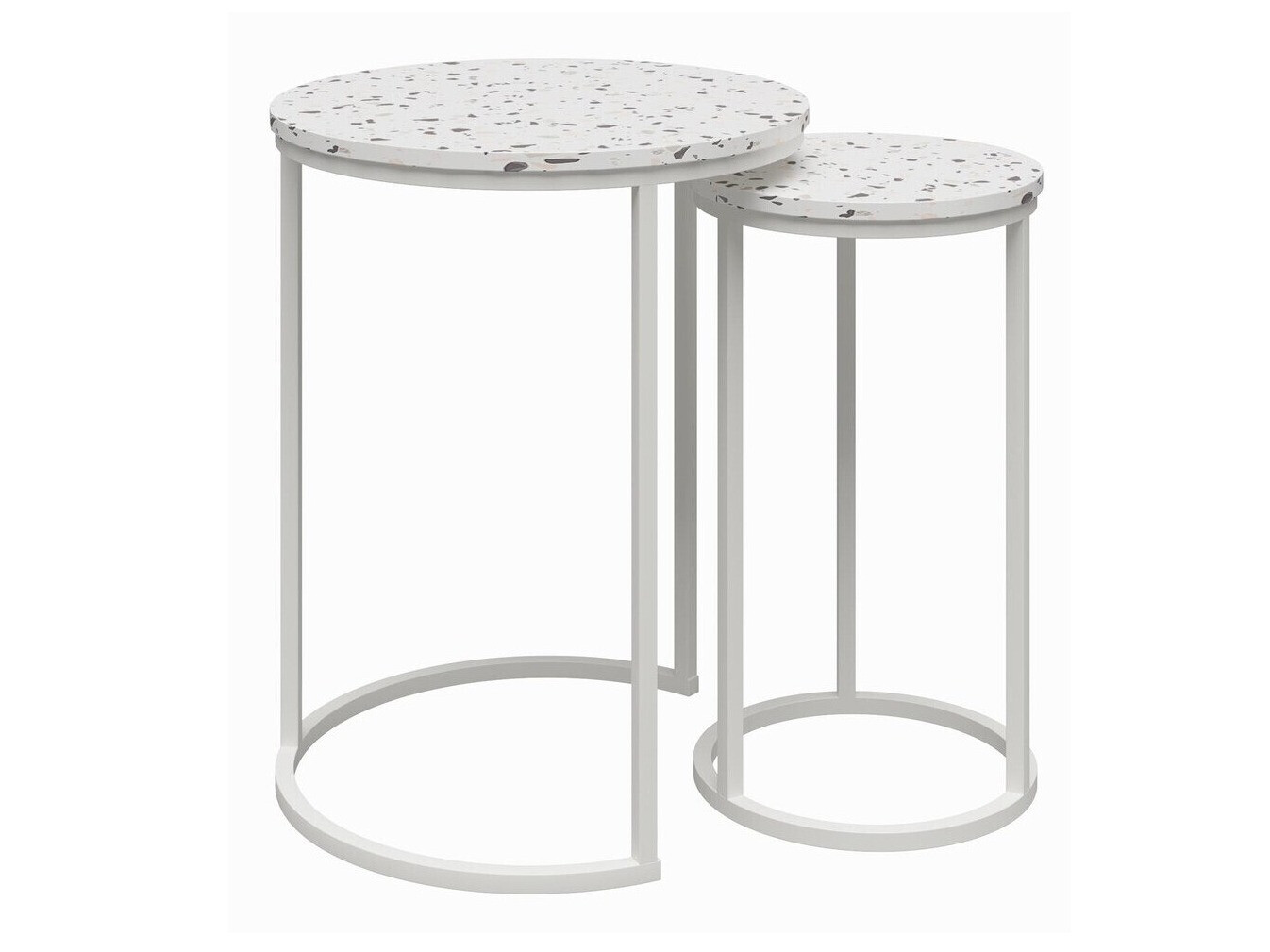 Komplet stranskih mizic CosmoLiving by Cosmopolitan 121 (Terazzo + Bela)