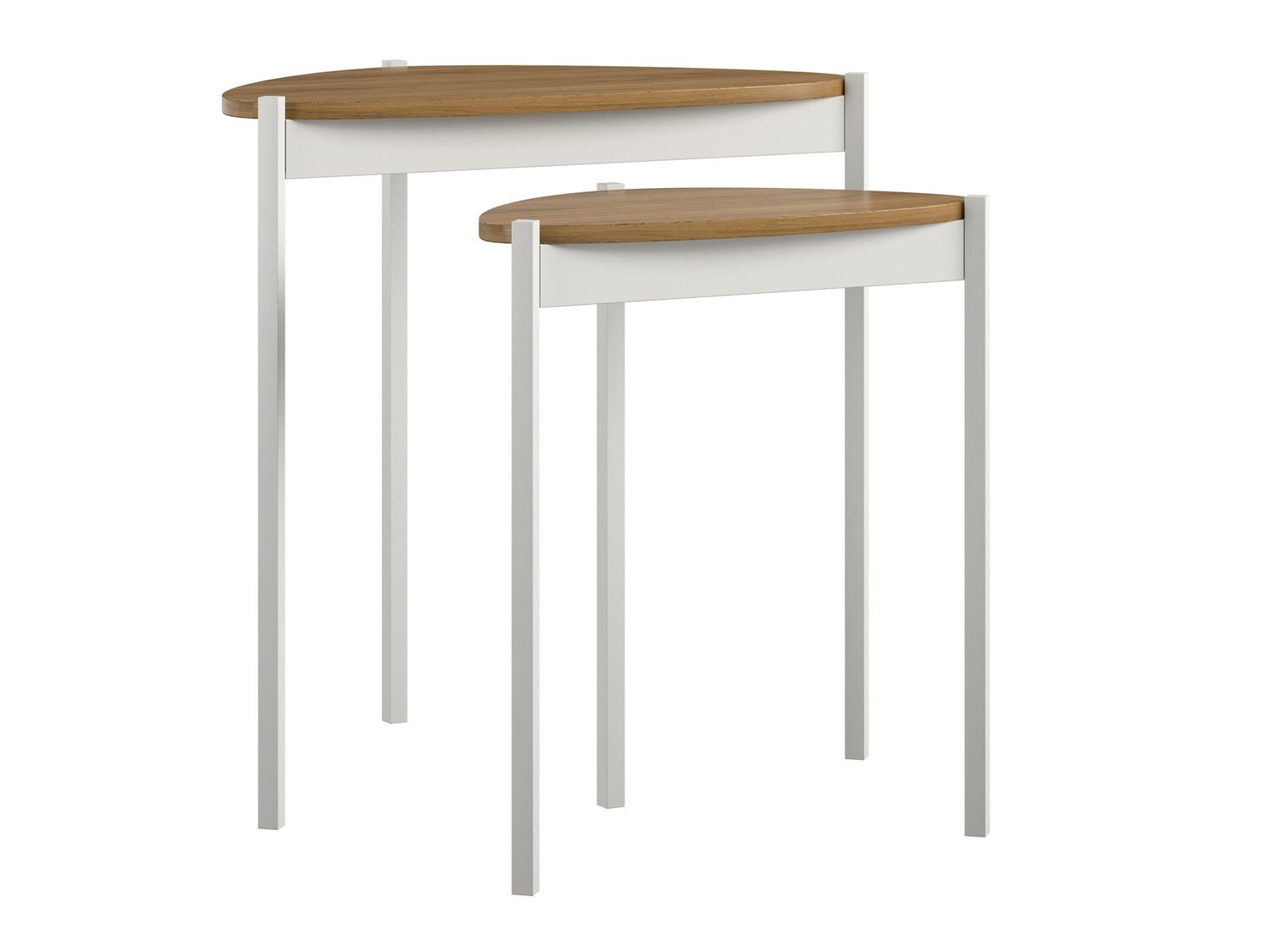 Komplet stranskih mizic Novogratz 154 (Bela + Oreh)