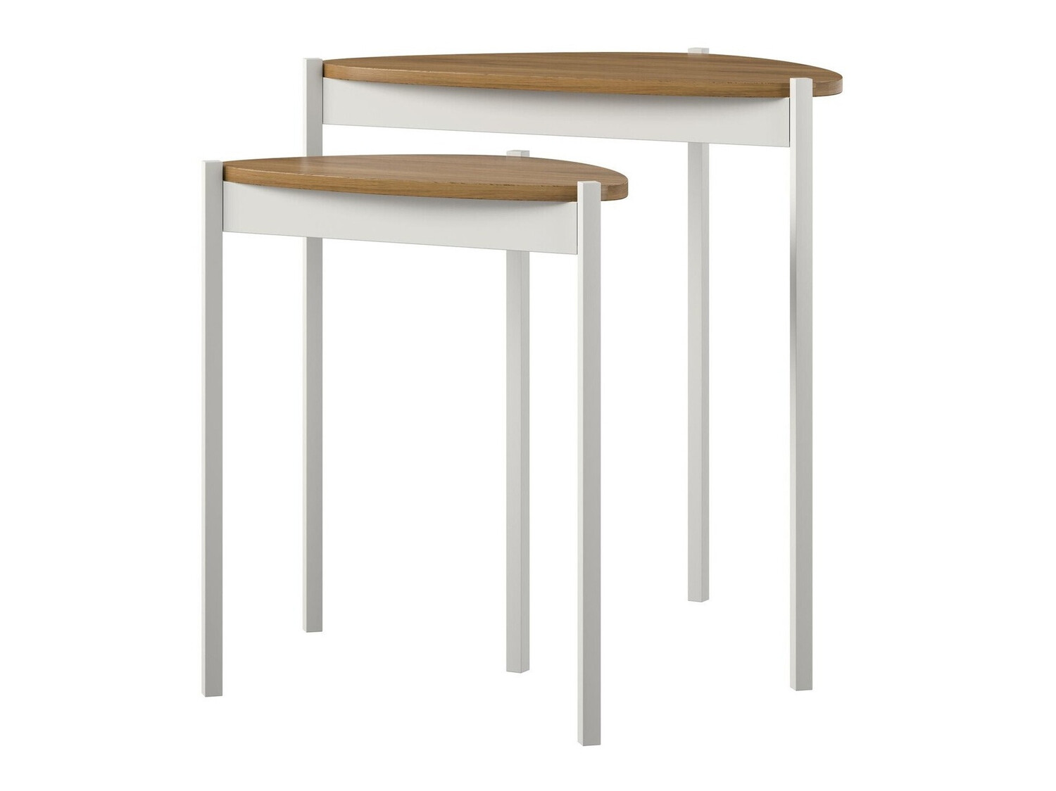 Komplet stranskih mizic Novogratz 154 (Bela + Oreh)