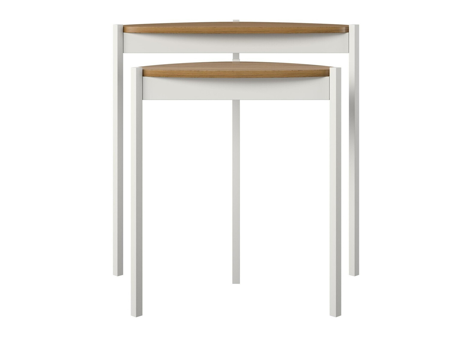 Komplet stranskih mizic Novogratz 154 (Bela + Oreh)