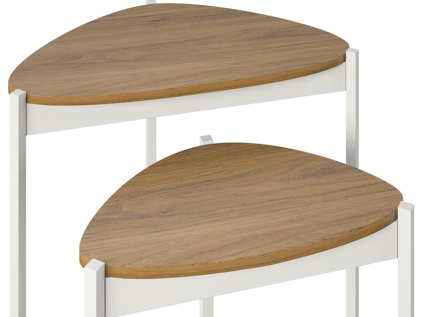 Komplet stranskih mizic Novogratz 154 (Bela + Oreh)