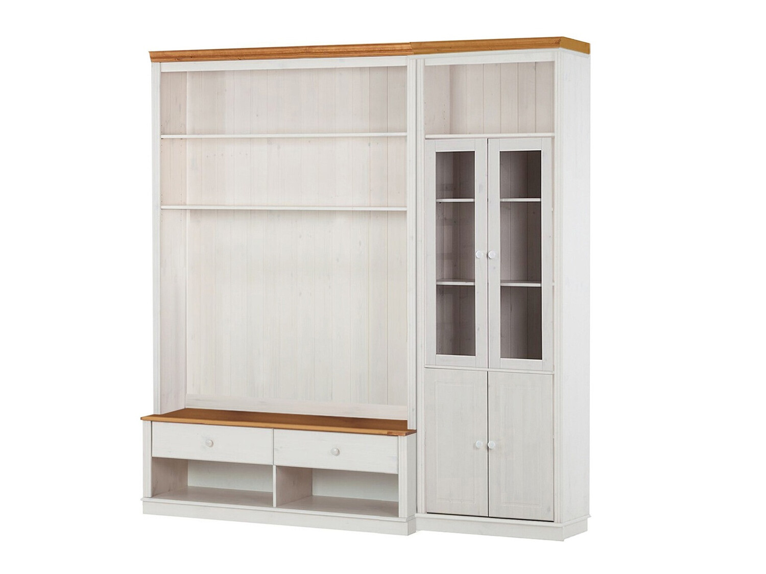 Komplet za dnevno sobo Saltoro 124 (Bela + Medeni hrast)