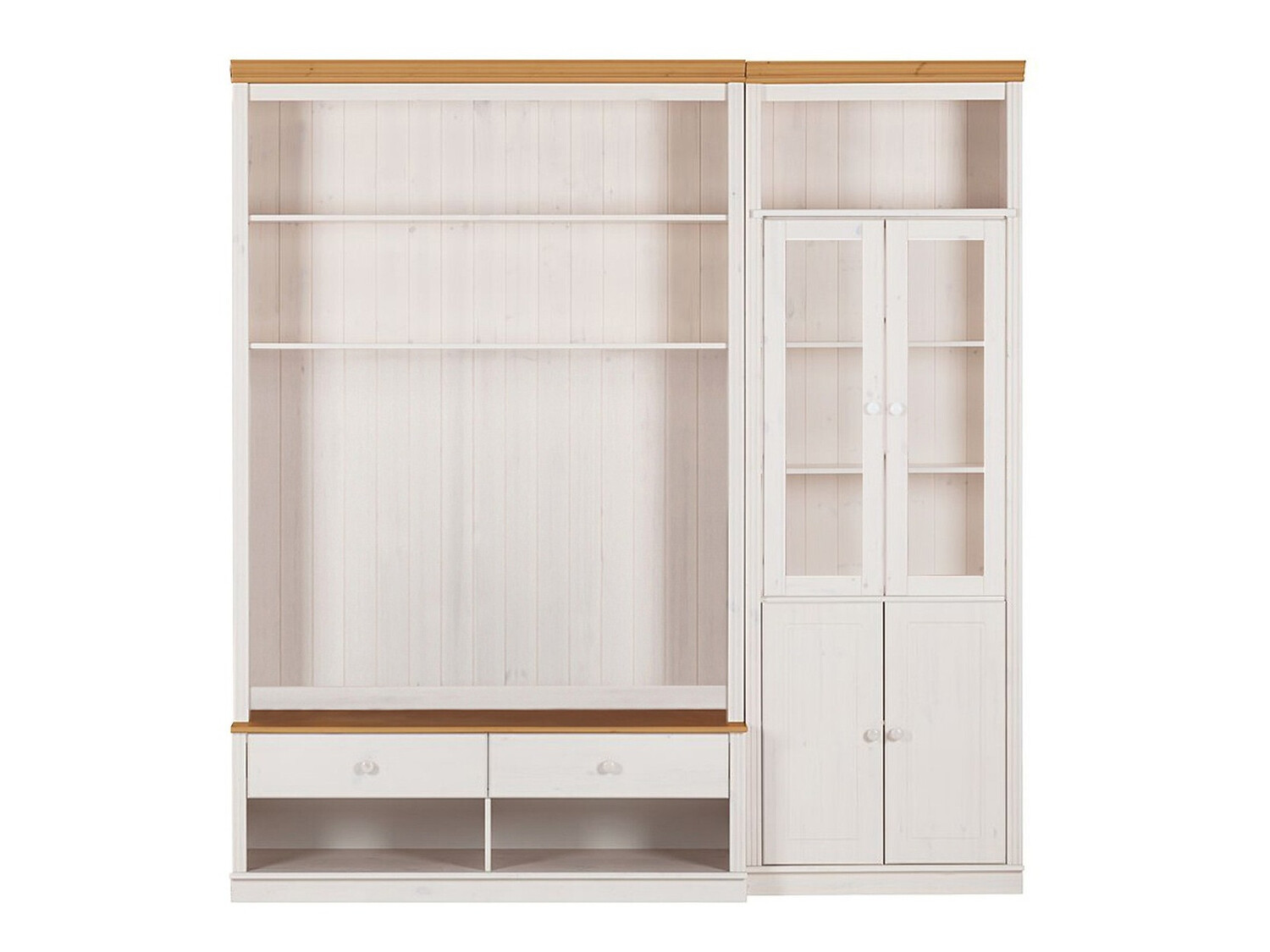 Komplet za dnevno sobo Saltoro 124 (Bela + Medeni hrast)