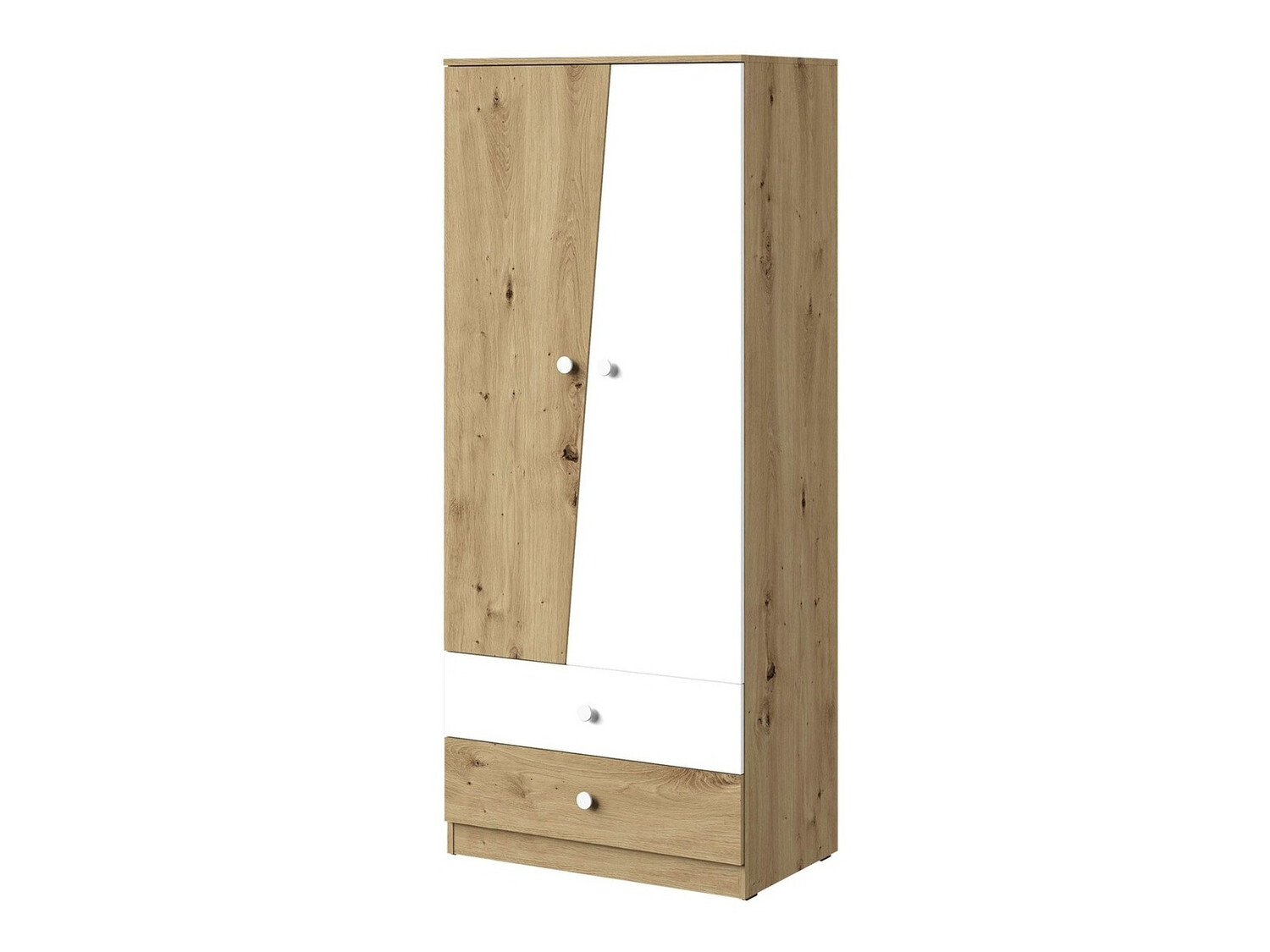 Garderobna omara Almira 100 (Artisan hrast + Bela)