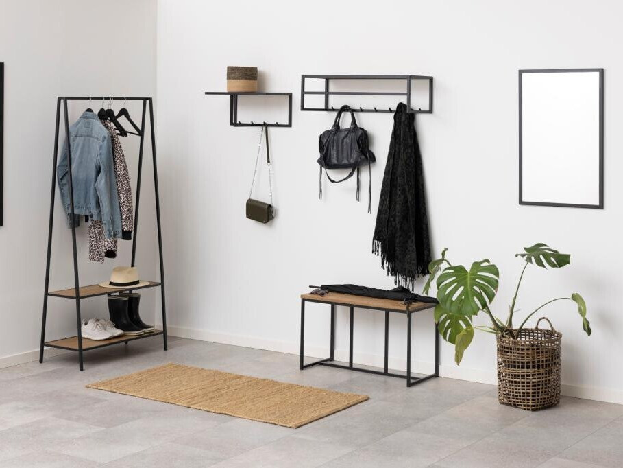 Obešalnik Norsica Sevferi 160 (Črna + Divji hrast)