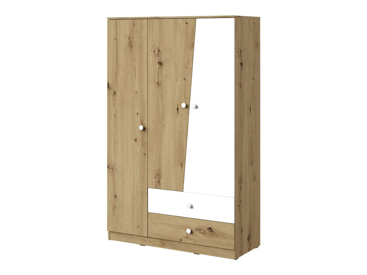 Garderobna omara Almira 102 (Artisan hrast + Bela)