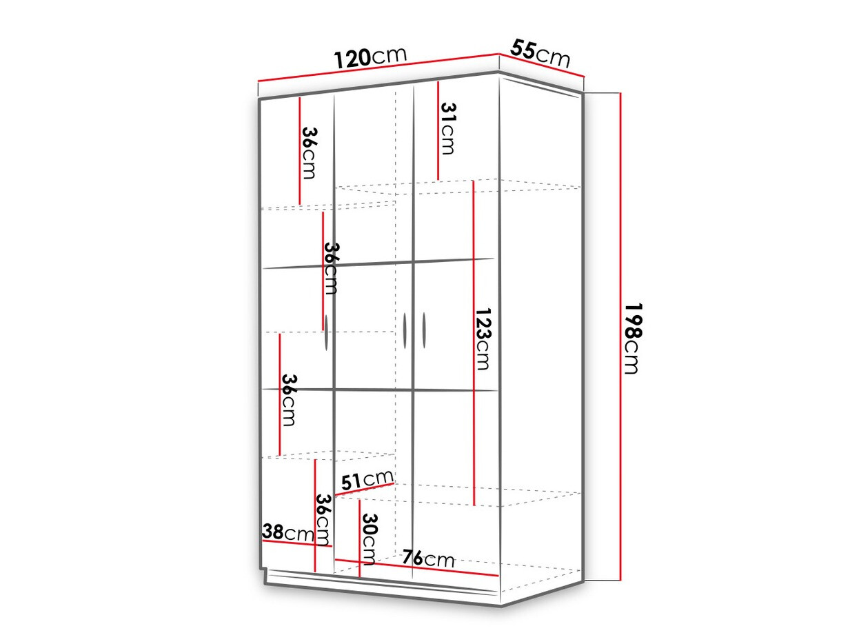 Garderobna omara Campus I (Bela + Sijaj bela)