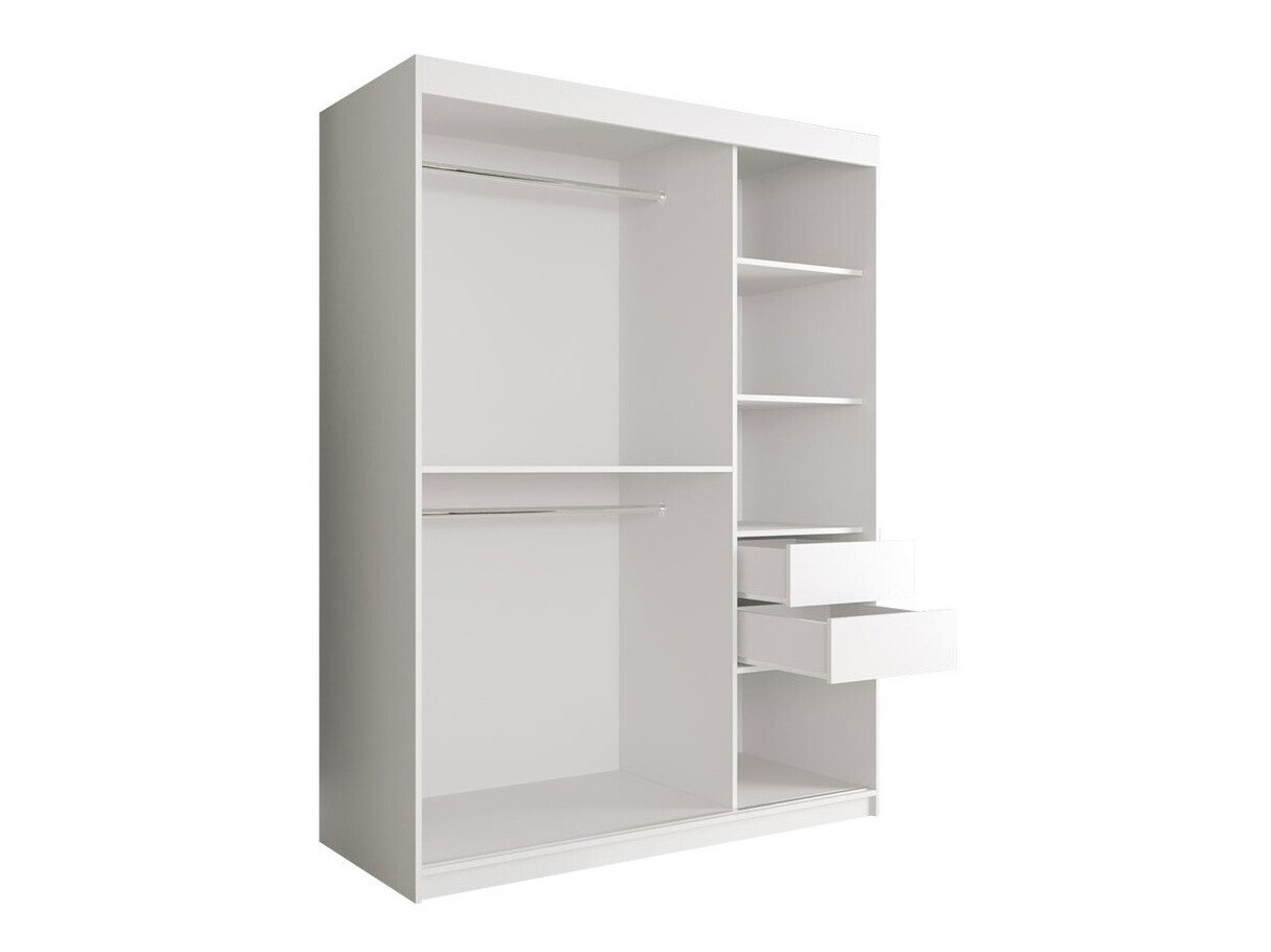 Garderobna omara Hartford 260 (Mat črna + Črni marmor)