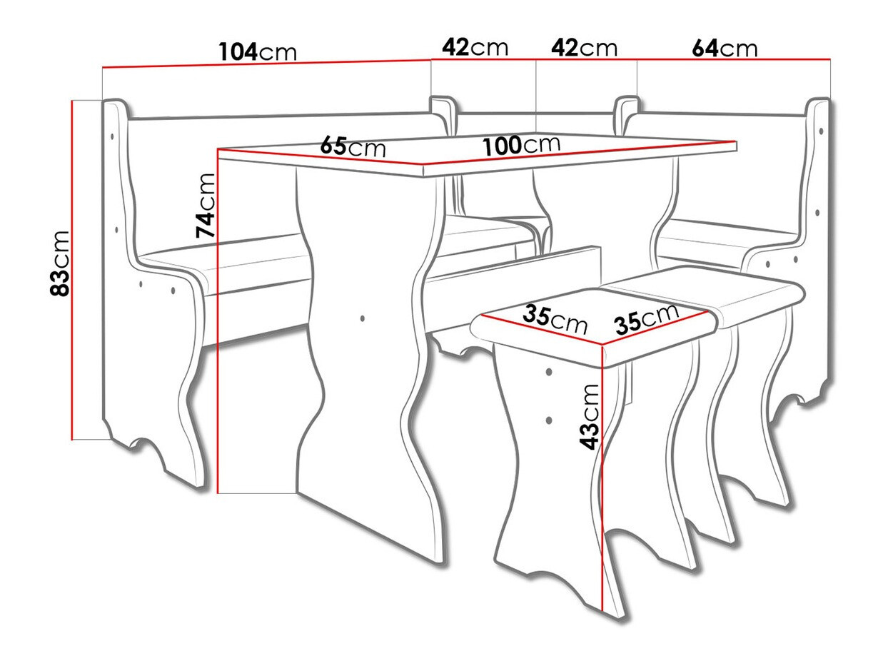 Jedilni kot Reading 100 (Bela + Alfa 13)