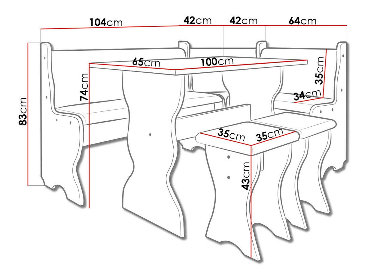 Jedilni kot Reading 100 (Sonoma hrast + Alfa 08)