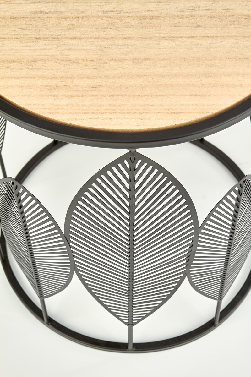 Komplet stranskih mizic Houston 974 (Črna + Svetel les)