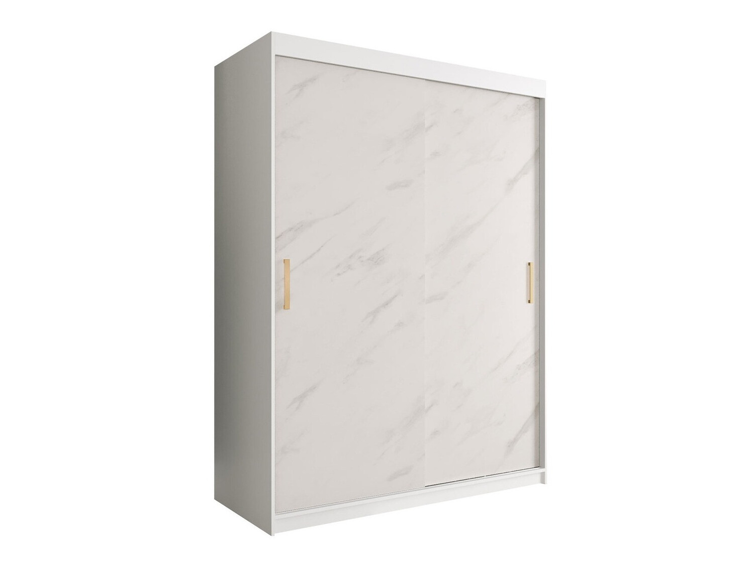 Garderobna omara Hartford 248 (Mat bela + Beli marmor)