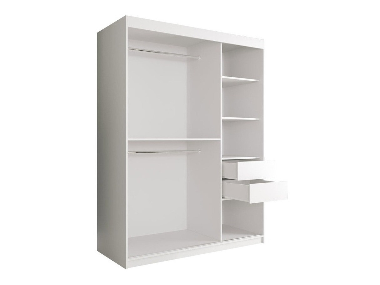 Garderobna omara Hartford 248 (Mat črna + Črni marmor)