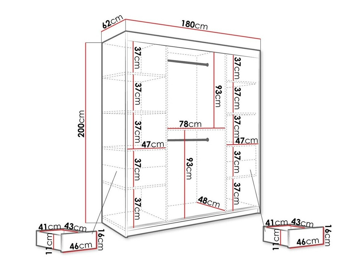 Garderobna omara Hartford 255 (Mat bela + Beli marmor)
